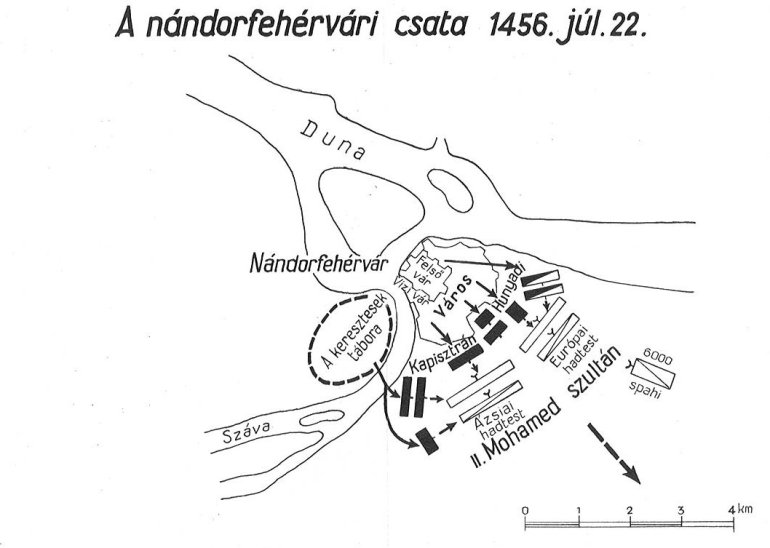 Bánlaky József: A nándorfehérvári csata 1456. július 22-én    Forrás: OSZK